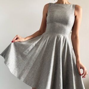 Ralph Lauren | Light grey wool sleeveless knee length a-line dress | Size 0